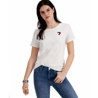 Tommy Hilfiger Women's 'Embroidered Heart-Logo' T-Shirt