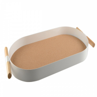 Aulica Oval White Tray With Cork