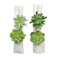 Aulica Set Of 4 Succulents Napkin Rings