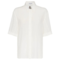 Brunello Cucinelli Women's 'Precious Buttonhole' Short sleeve shirt