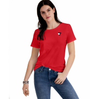 Tommy Hilfiger Women's 'Embroidered Heart-Logo' T-Shirt