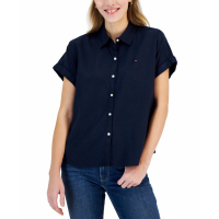 Tommy Hilfiger 'Cuffed-Sleeve Camp' Kurzärmeliges Hemd für Damen
