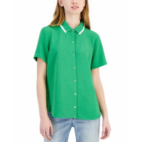 Tommy Hilfiger 'Ribbed-Collar' Kurzärmeliges Hemd für Damen