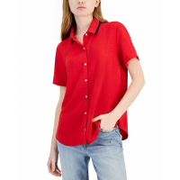 Tommy Hilfiger 'Ribbed-Collar' Kurzärmeliges Hemd für Damen
